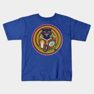 Halloween Cat with Spell Book Kids T-Shirt